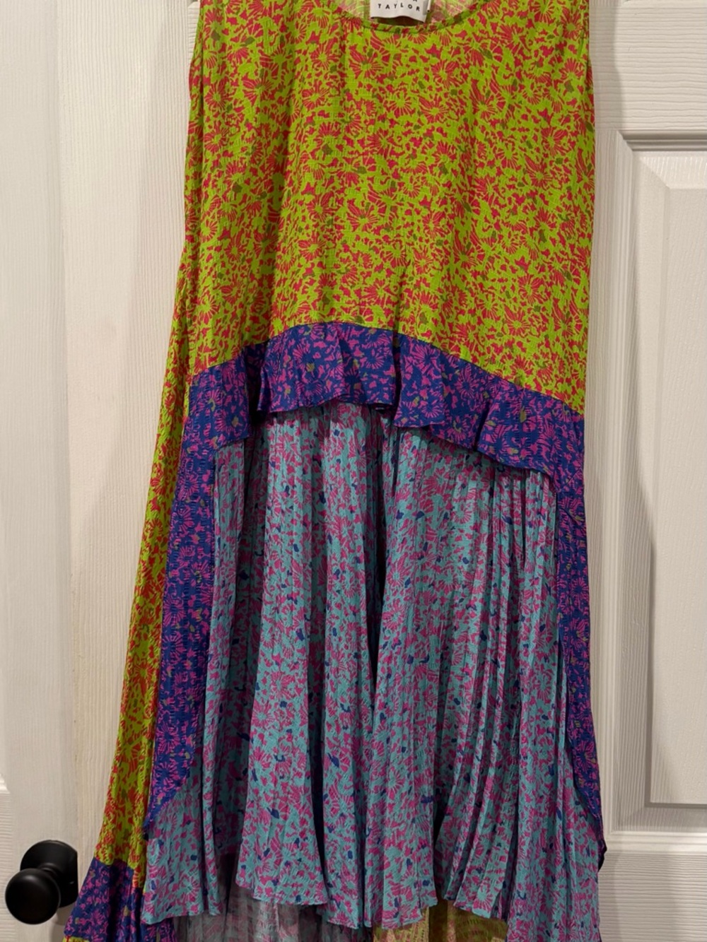 Tanya Taylor Multi-Color Tiered Floral Cordelia dress